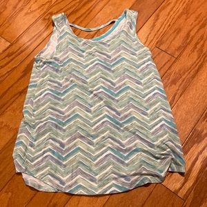 Blue and teal chevron tank top